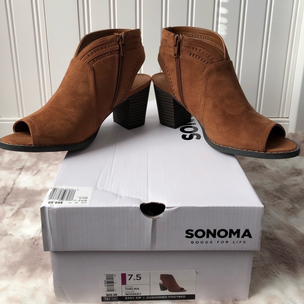 😍 Western Style Peep Toe Ankle Boots - Picture 4 of 10